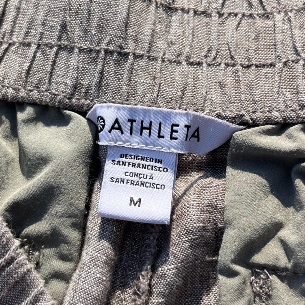 Athleta Retreat Linen High Rise Ankle Pant in Pyrite - Picture 4 of 5